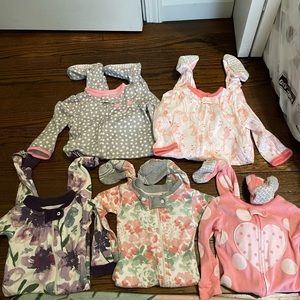 Baby girl footed onesie bundle